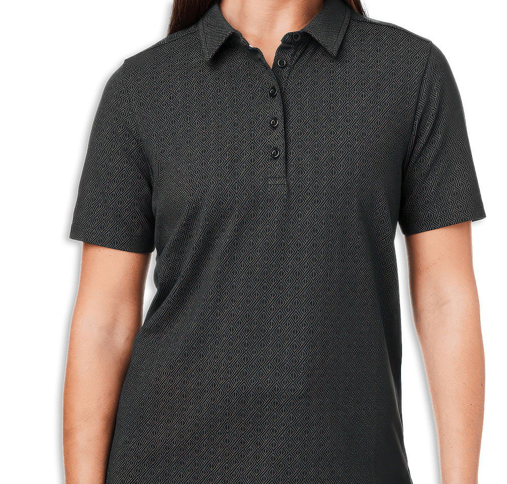 Devon & Jones Women's Crownlux Geo Performance Polo - Printed-default