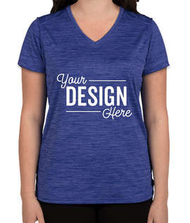 Augusta Women's Tonal Heather V-Neck Performance Shirt - Color: Royal