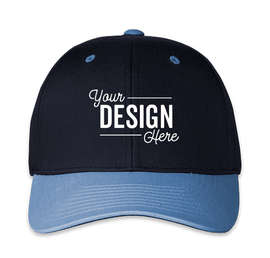Pacific Headwear Pro-Wool Adjustable Hat - Color: Navy / Columbia Blue