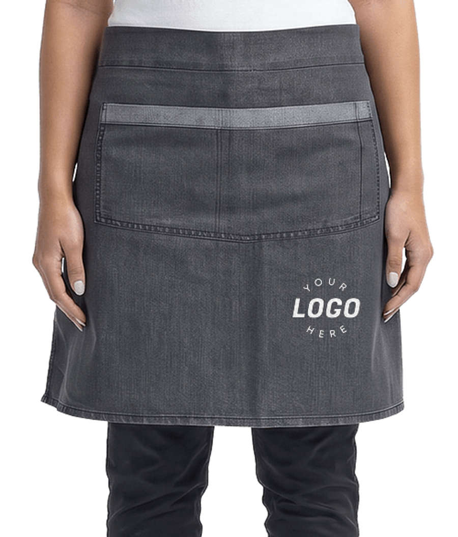 Artisan Collection Domain Contrast Denim Waist Apron - Embroidered in Black Denim