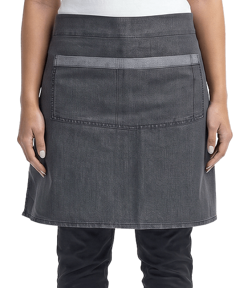 Artisan Collection Domain Contrast Denim Waist Apron - Printed in Black Denim