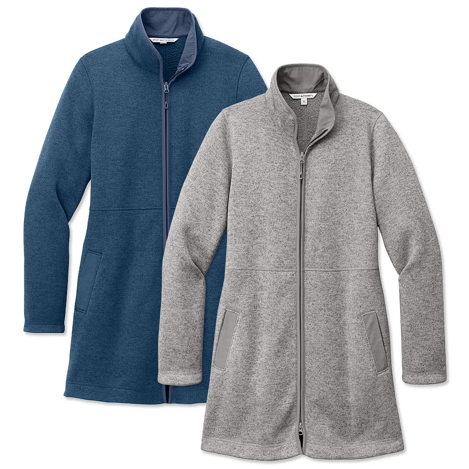 Port Authority Women's Arc Long Sweater Fleece Jacket - Embroidered