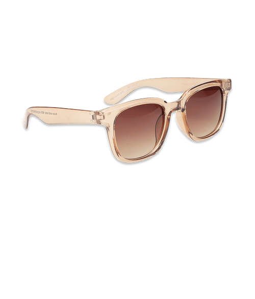 Zander Recycled Sunglasses in Translucent Champagne with Brown