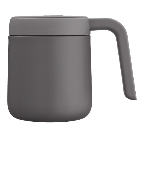 Laser Engraved 12 oz. WorkSpace Insulated Mug with Handle in PEBBLE GRAY