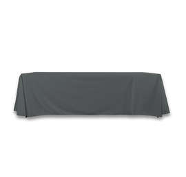 Full Color 8' Economy Open-Back Throw Tablecloth - Color: Charcoal