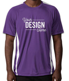 Sport-Tek Competitor Colorblock Performance Shirt - Color: Purple / White