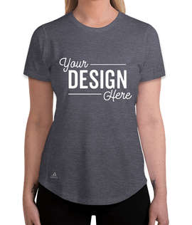 Adidas Women's Heather 100% Recycled UPF 50 Performance Shirt - Color: Collegiate Navy Heather