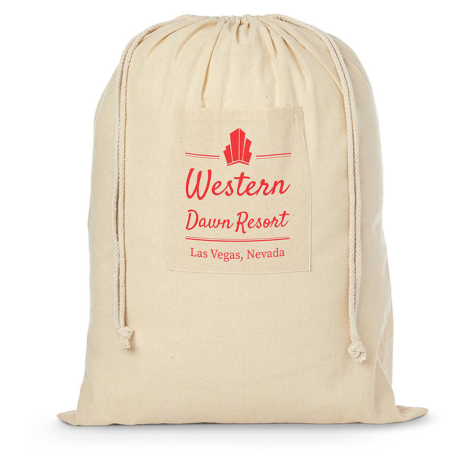 Cotton Laundry Bag with Pocket