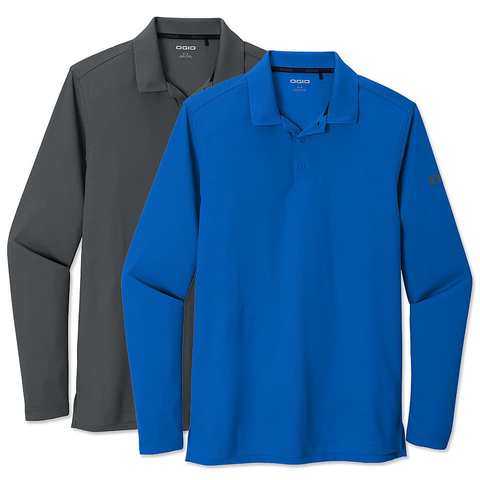 OGIO Caliber 2.0 Long Sleeve Performance Pique Polo - Printed