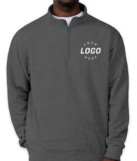 Port & Company Core Quarter Zip Sweatshirt - Embroidered - Color: Charcoal