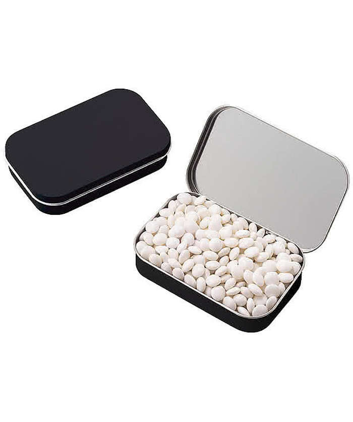 Full Color White Mints Large Hinged Tin