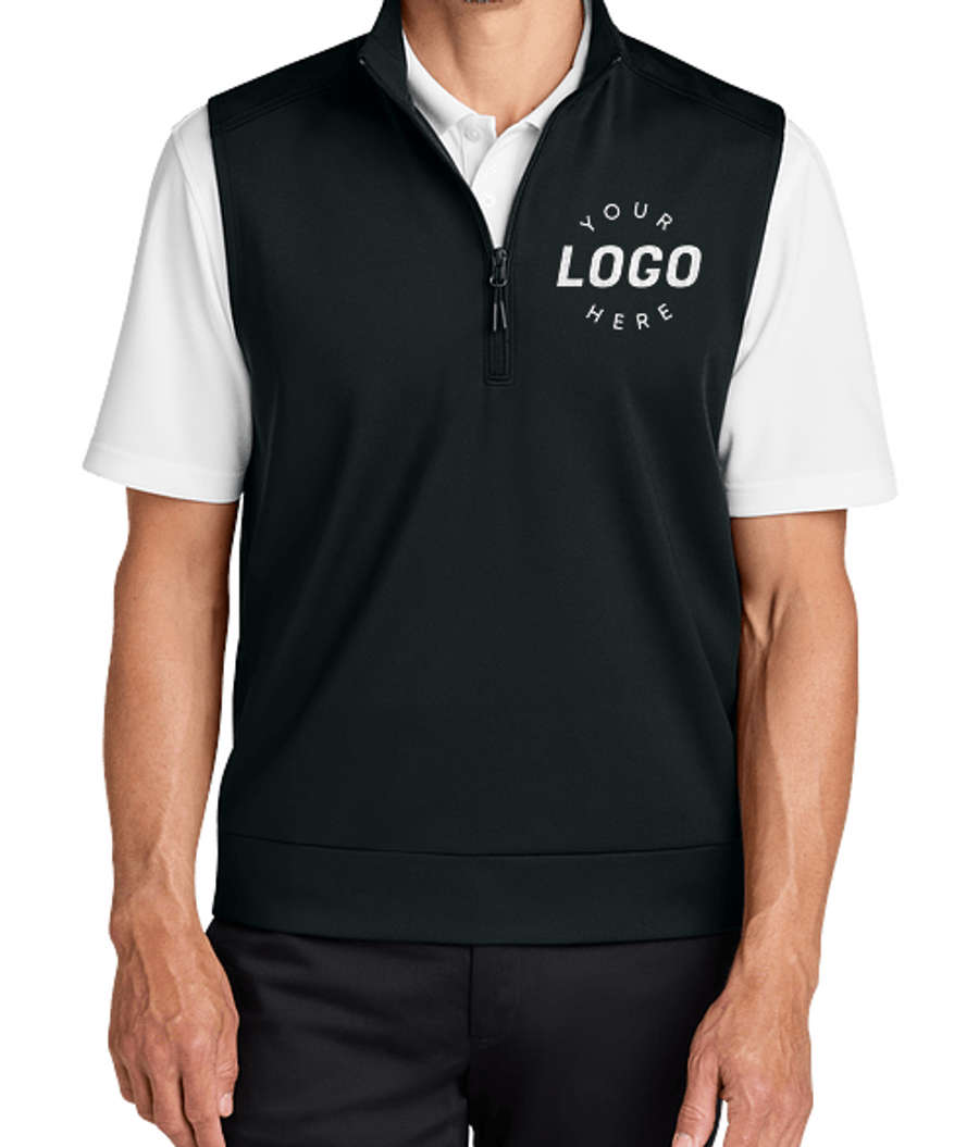 Port Authority C-FREE Recycled Performance Double Knit 1/4-Zip Vest - Embroidery in Deep Black