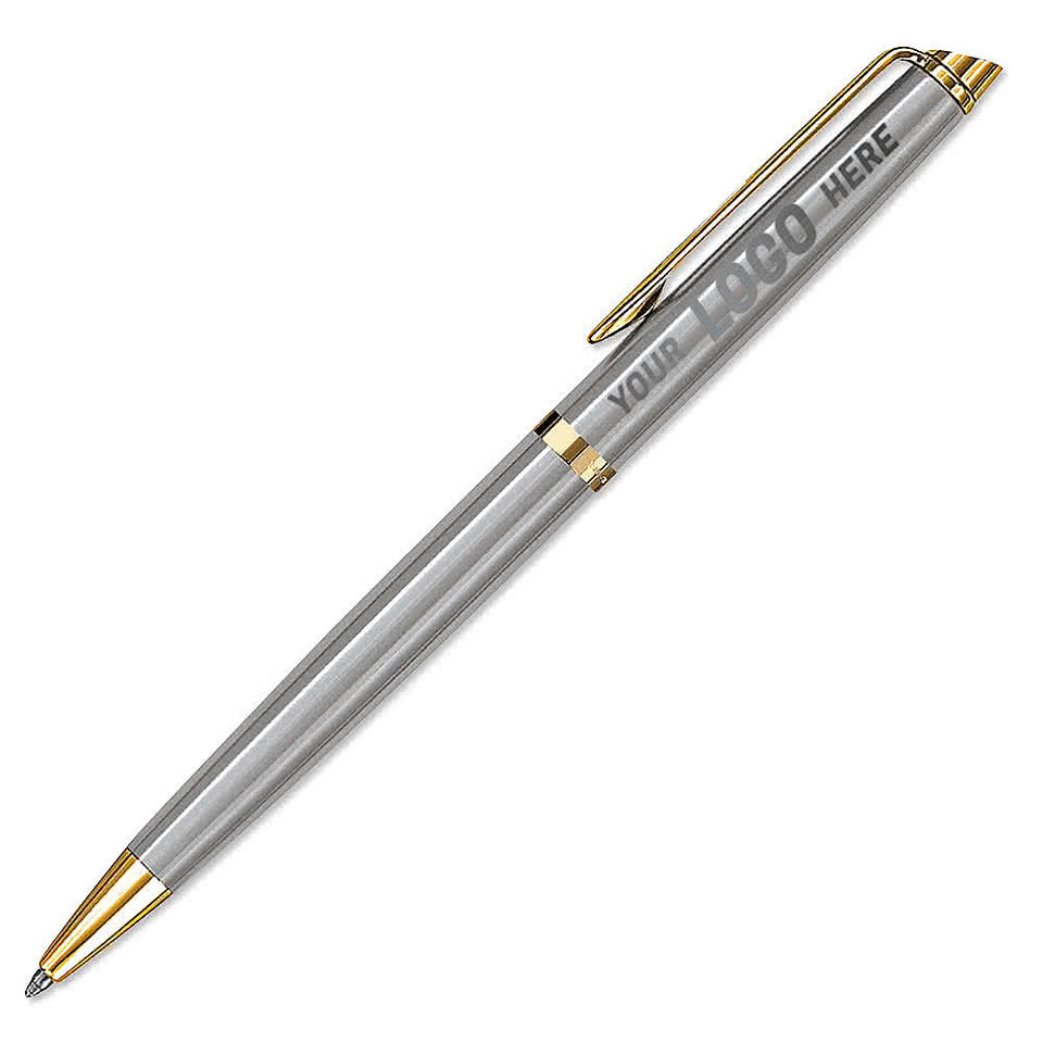 Laser Engraved Waterman Hemisphere Ballpoint Pen (blue ink)