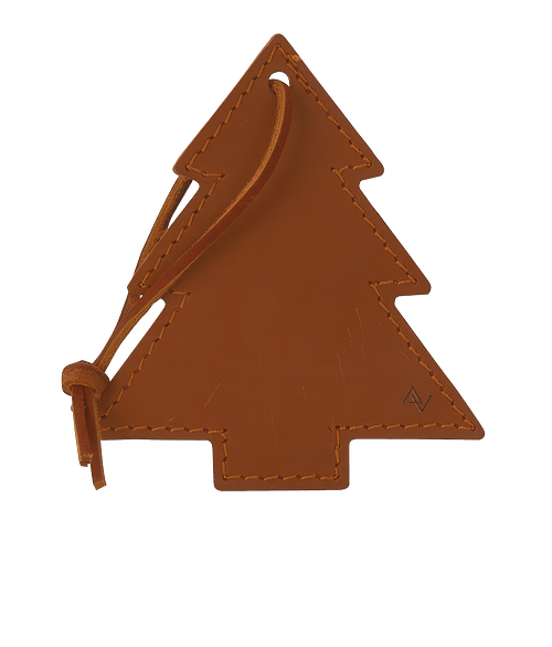 Tannenbaum Leather Tree Ornament in Tan