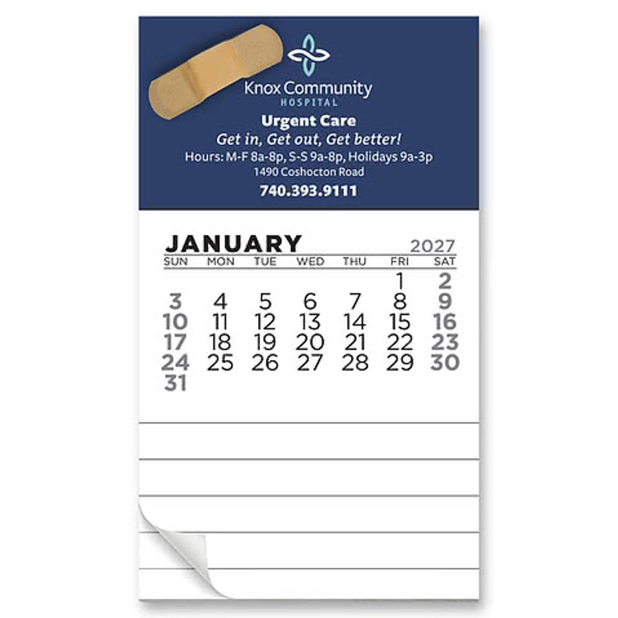 Add-A-Pad 12 Month Calendars in .020 Thickness White