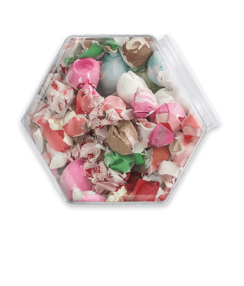 Penny Candy Jar with Individually Wrapped Salt Water Taffy (Tub of 30) in Saltwater Taffy