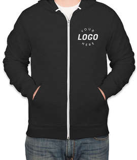 Embroidered Bella + Canvas Ultra Soft Zip Hoodie - Color: Black Heather