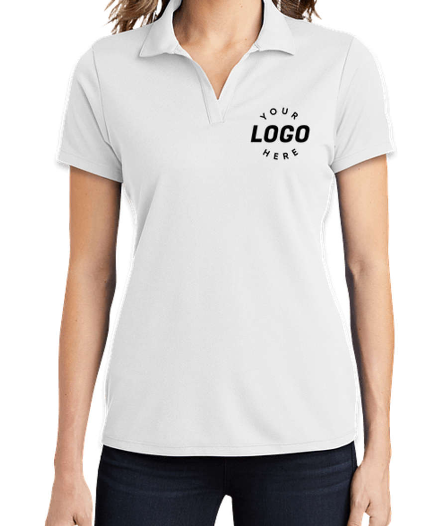 Sport-Tek Women's RacerMesh Performance Polo - Printed in White