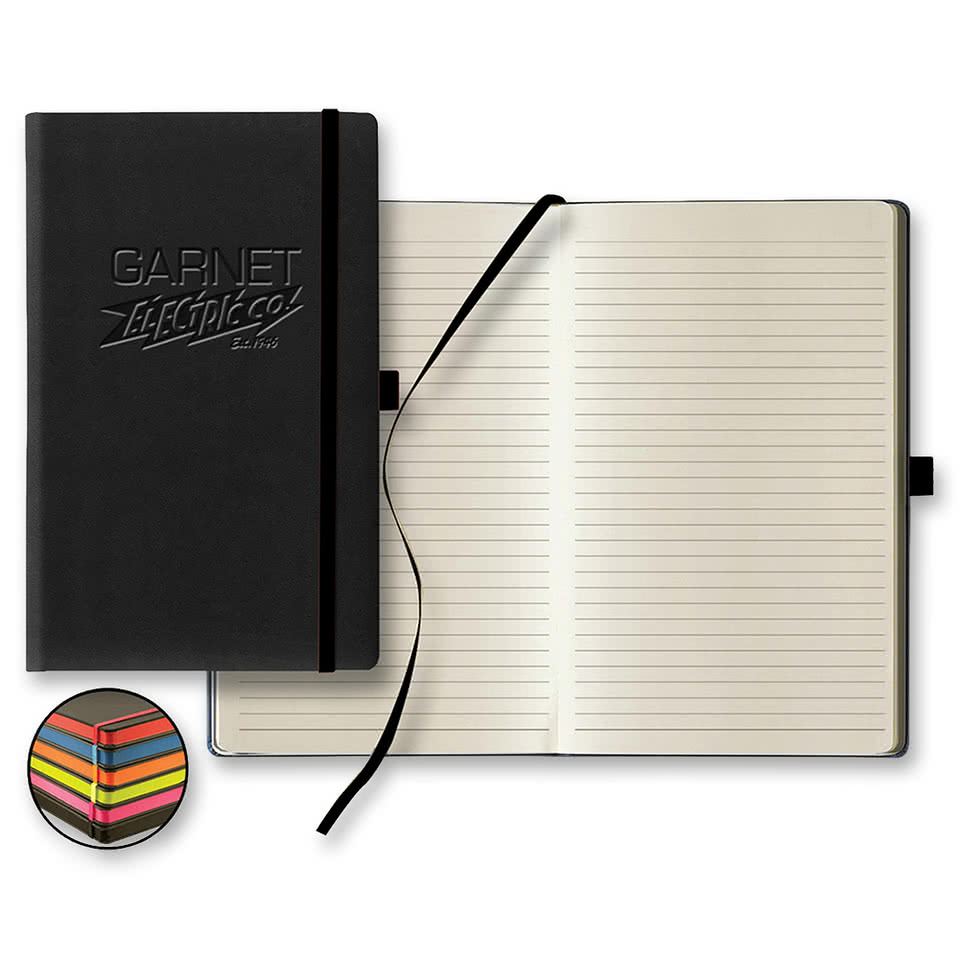 Castelli Debossed Tucson Edge Medio Lined Hard Cover Notebook
