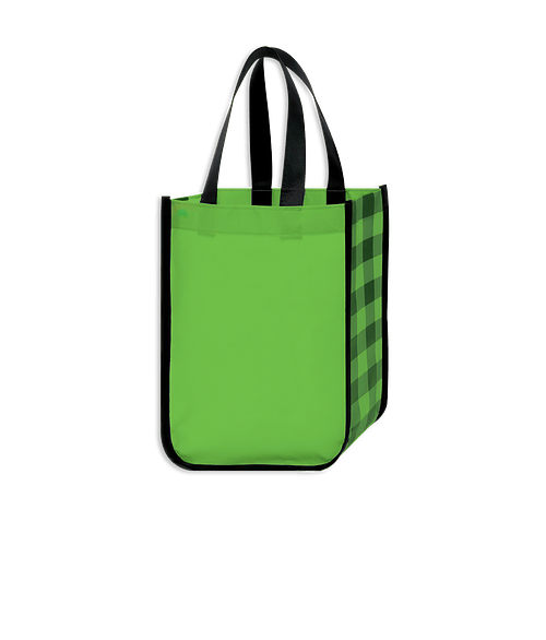 Northwoods Laminated Non-Woven Tote Bag in Green with Black