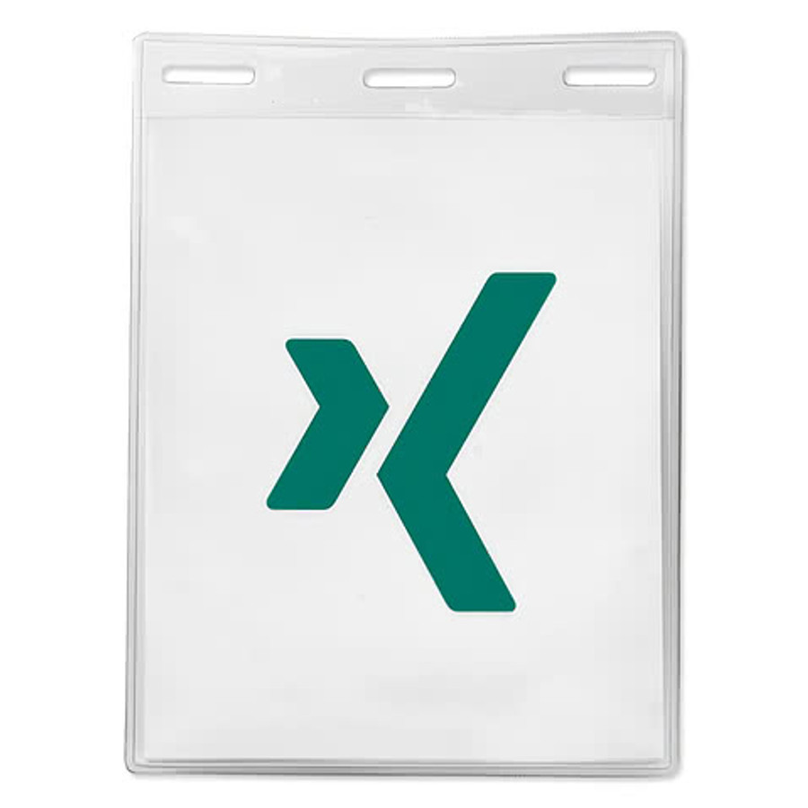3.31" x 4.25" Vertical Vinyl Badge Pouch in Clear