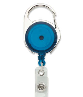 Full Color Carabiner Badge Holder - Color: Translucent Blue