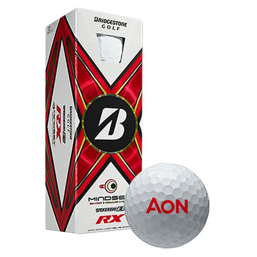 Full Color Bridgestone Tour B RX MindSet Golf Balls (Box of 3) in White