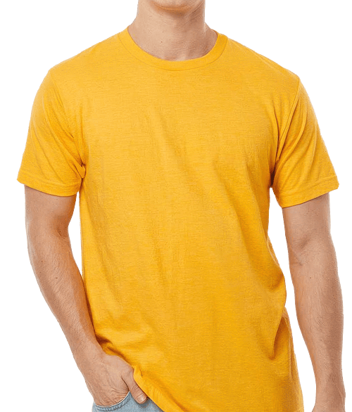 Tultex Fine Jersey Crewneck T-shirt in Heather Mellow Yellow