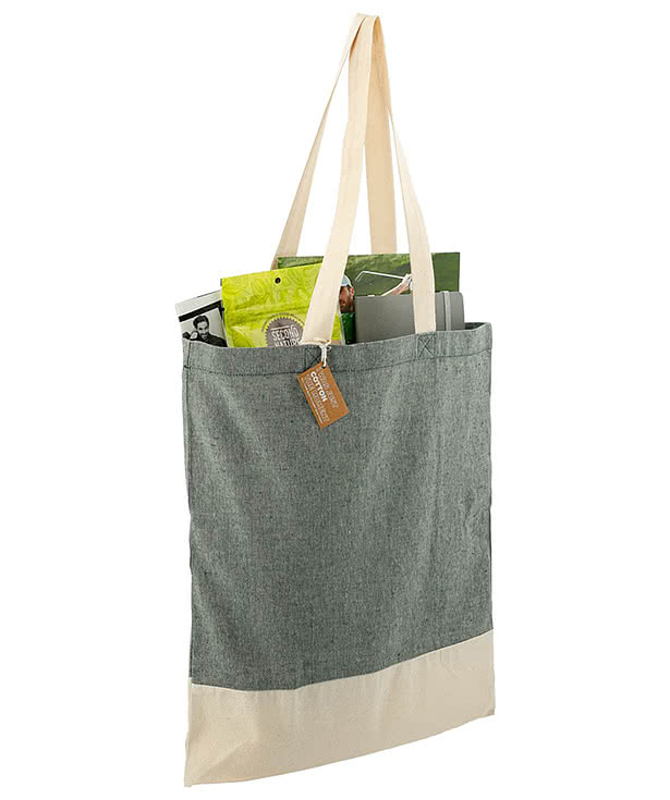 Medium Recycled Cotton Colorblock Convention Tote Bag
