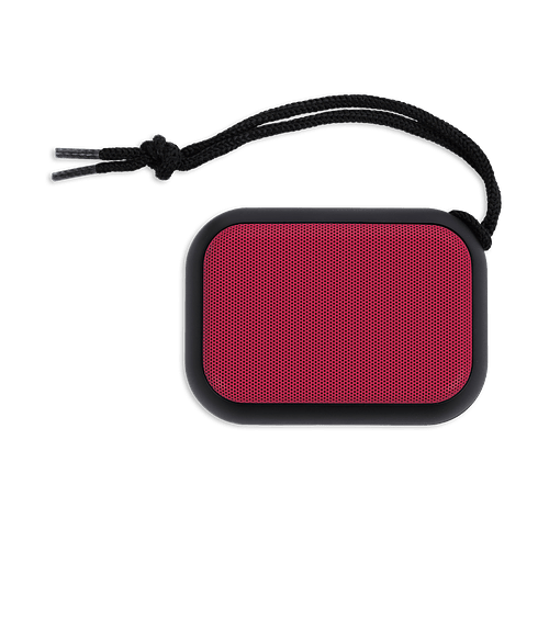 Full Color Travel-Size Water-Resistant Bluetooth Speaker in Red