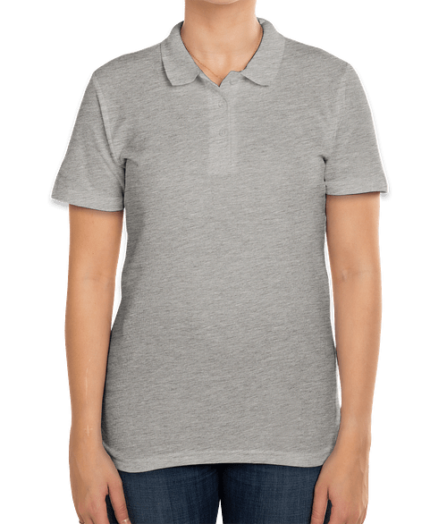 Gildan Women's Softstyle Pique Polo - Printed in Sport Grey
