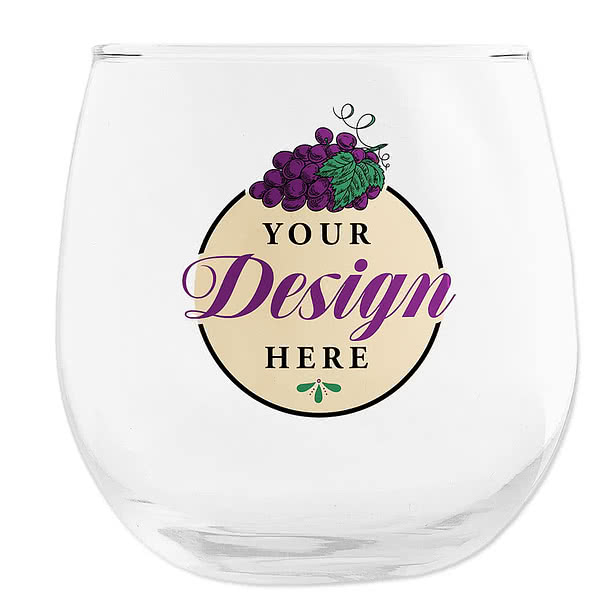 Full Color 16.75 oz. Stemless Wine Glass