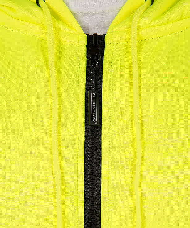 Kishigo Class 3 Hi-Vis Hooded Full Zip Sweatshirt - Embroidered