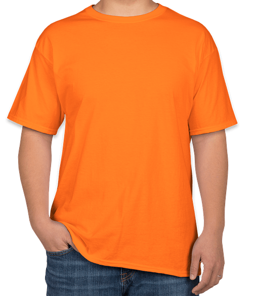 Hanes Essential-T Crewneck T-shirt in Safety Orange
