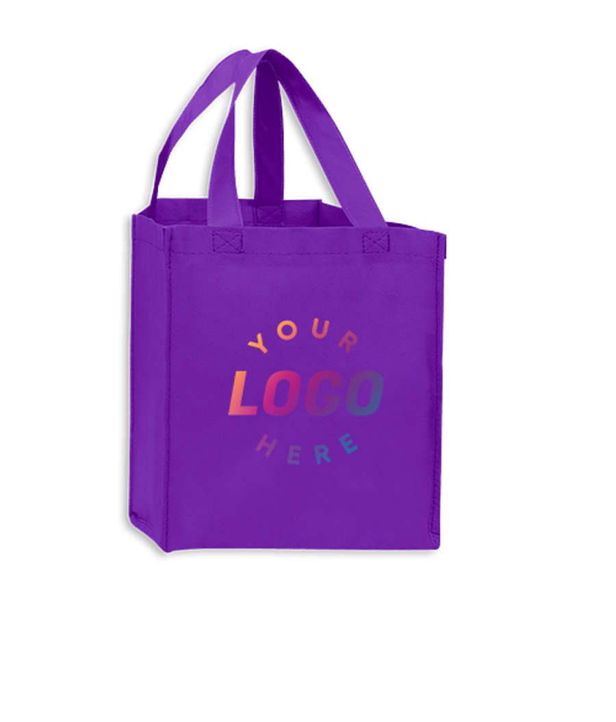 Medium Gusseted Non-Woven Grocery Tote Bag in Purple