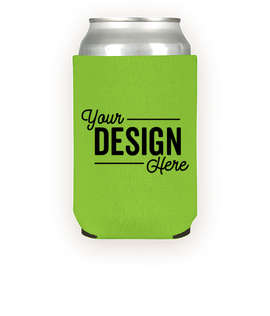 Foldable Neoprene Can Cooler - Color: Lime Green