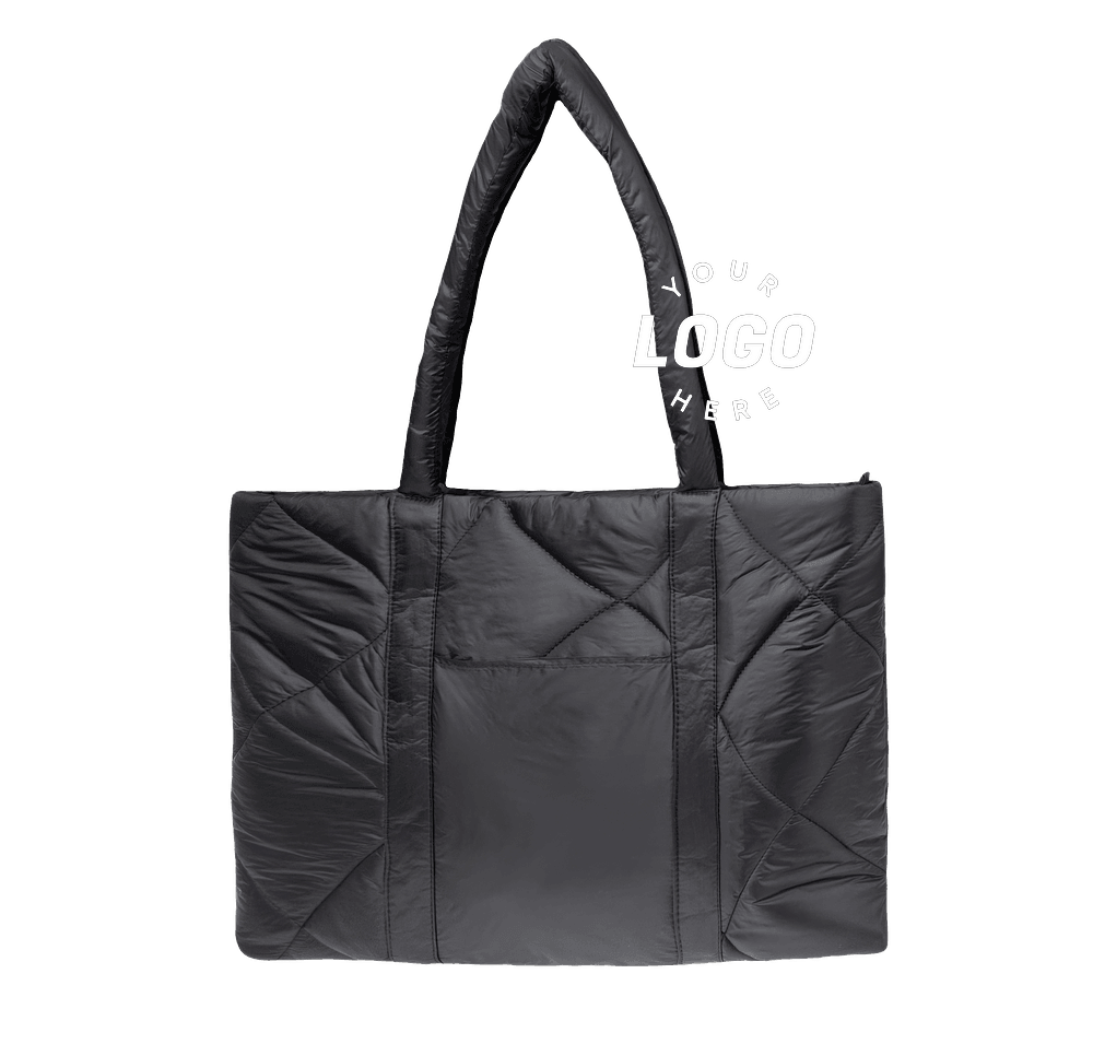 Custom Luxe Large Quilted Nylon Tote Bag - Design Tote Bags