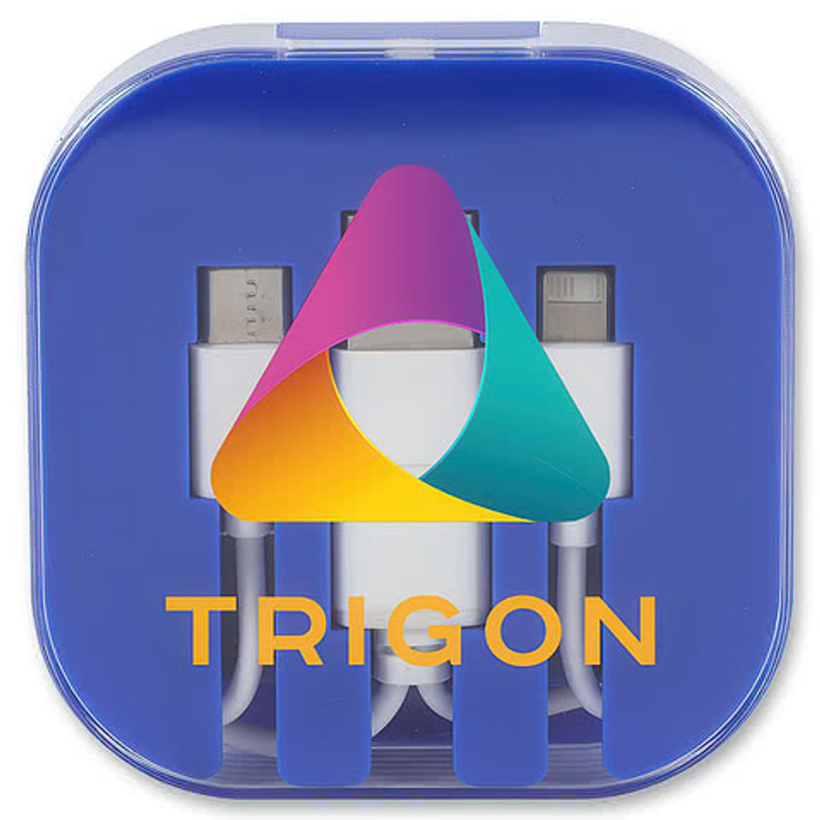 Tetra 4-in-1 Charging Cable With Recycled ABS Case & Built-In Phone Stand in Black
