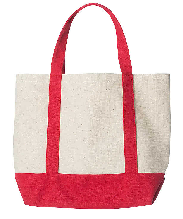 Seaside Medium Cotton Canvas Pocket Tote Bag