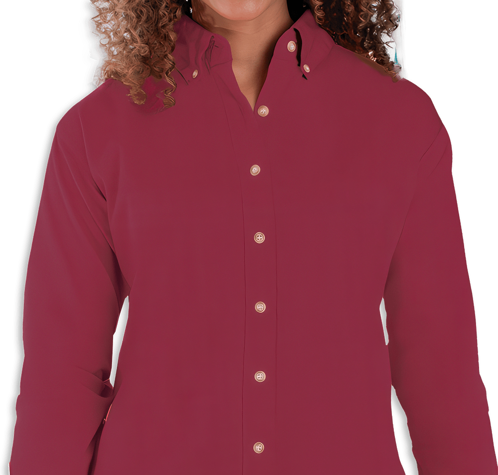 Blue Generation Women's Colorfast Twill Long Sleeve Dress Shirt-default