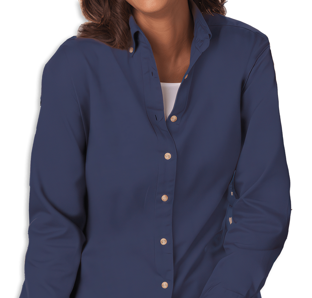 Blue Generation Women's Colorfast Twill Long Sleeve Dress Shirt-default