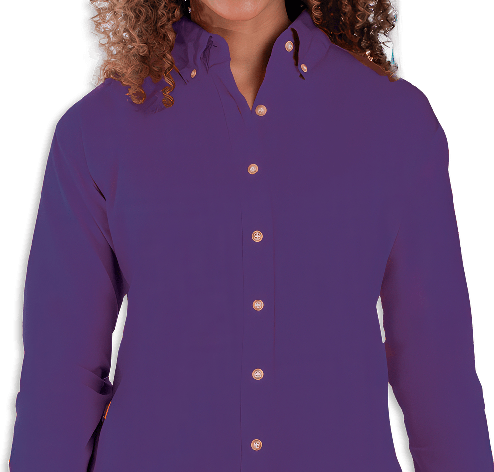 Blue Generation Women's Colorfast Twill Long Sleeve Dress Shirt-default