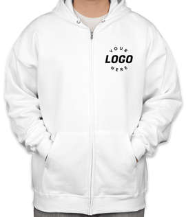 Hanes Ultimate Cotton Heavyweight Zip Hoodie - Color: White