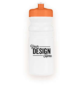 20 oz. Bike Water Bottle - Color: White / Translucent Orange