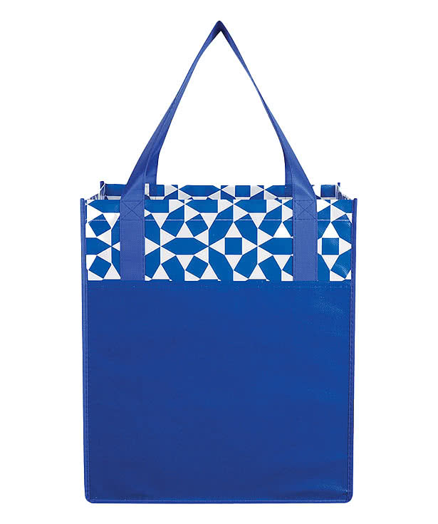 Geometric Non-Woven Shopper Tote Bag