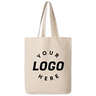 Medium Self-Fabric Handles Gusseted Canvas Tote Bag