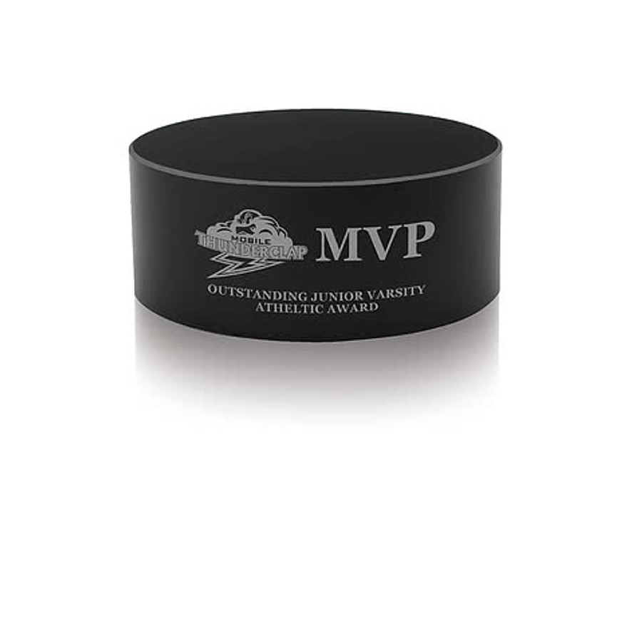 Laser Engraved Medium Cylinder Black Award Base