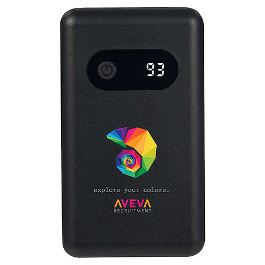 Full Color Find My 5,000 mAh 18W PD Power Bank with Digital Display in Black