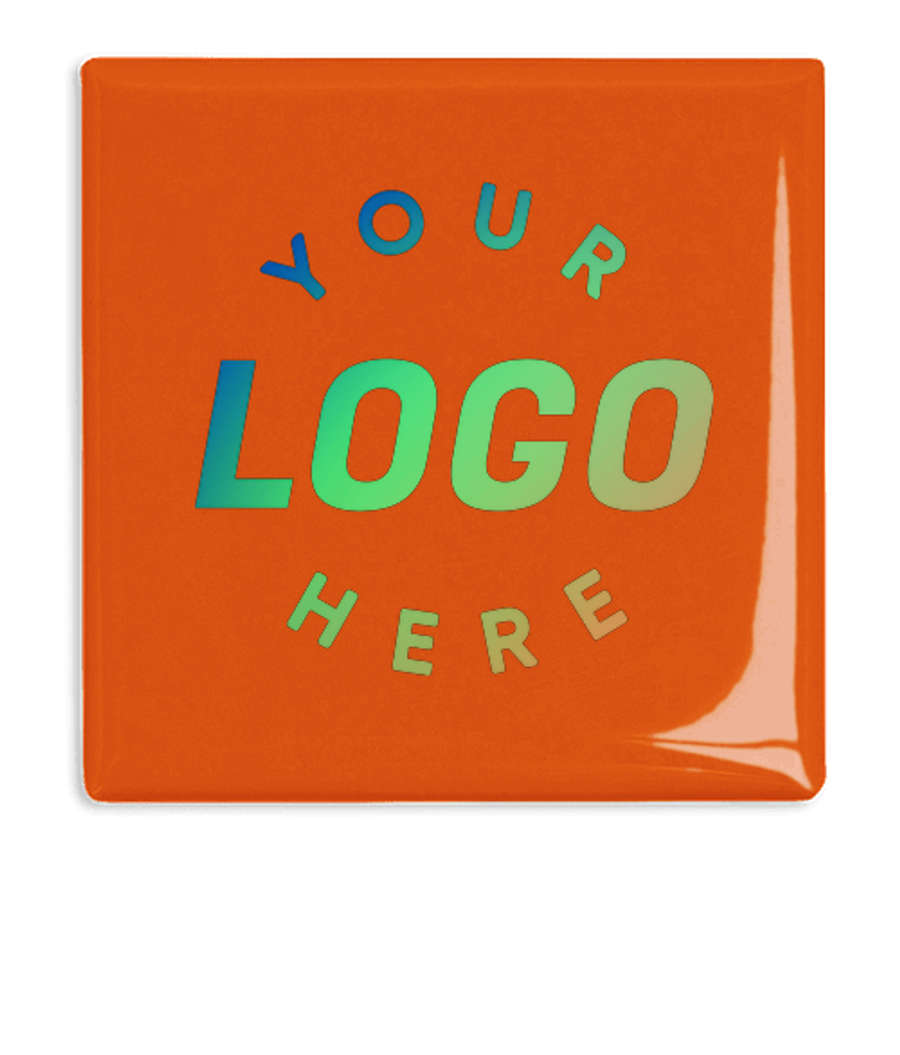 2" Square Button in Orange
