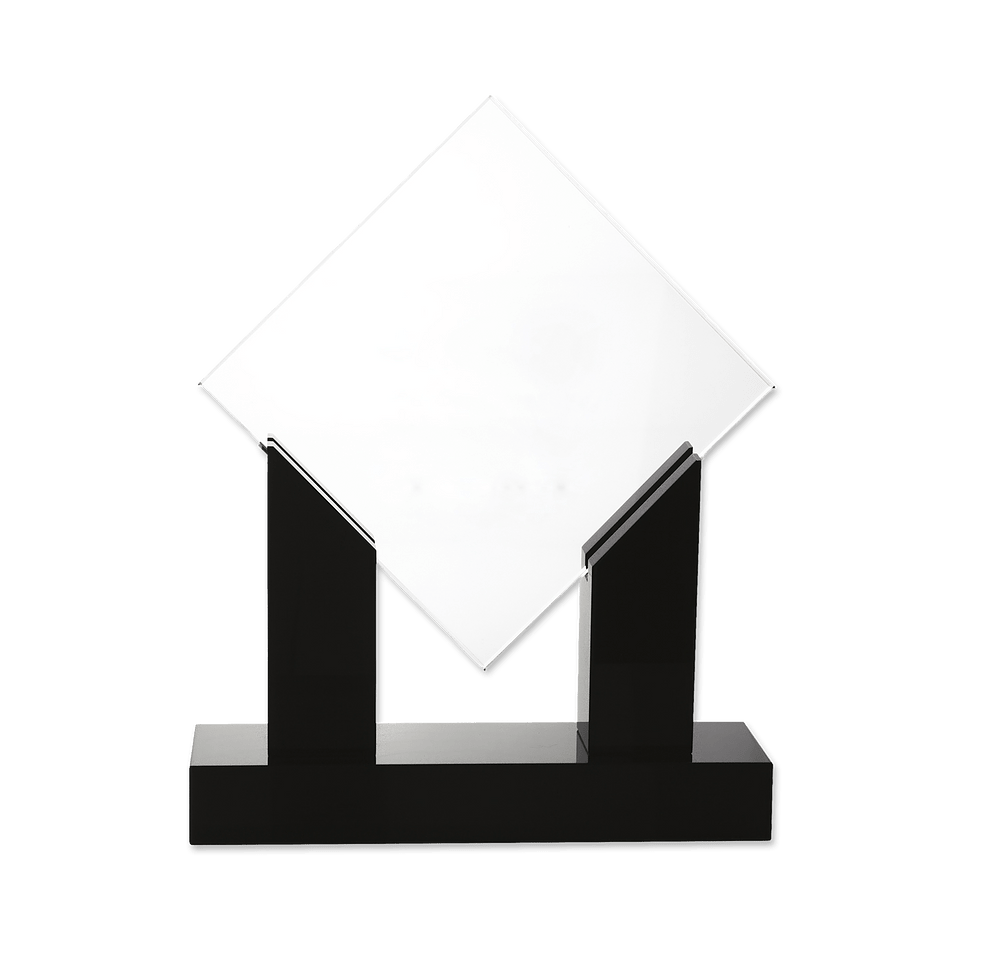 Laser Engraved Diamond Jade Award with Black Base-default